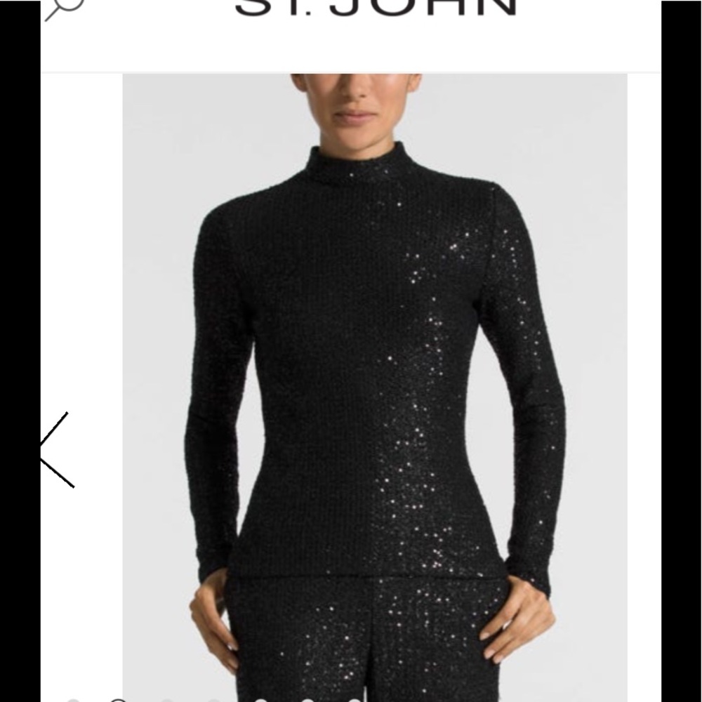 ST. JOHN NWT Caviar Sequin sweater - Picture 9 of 10